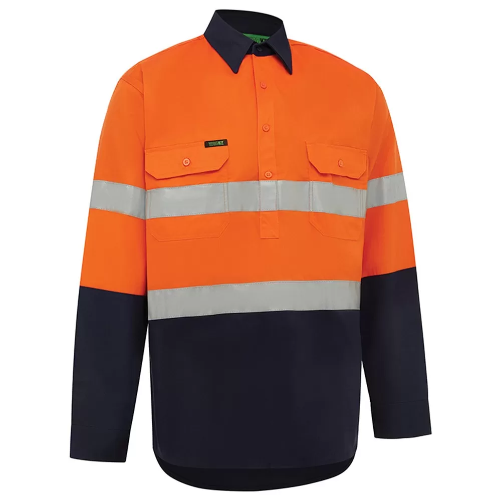 Hi Vis 2 Tone Closed Front Lightweight Taped Shirt