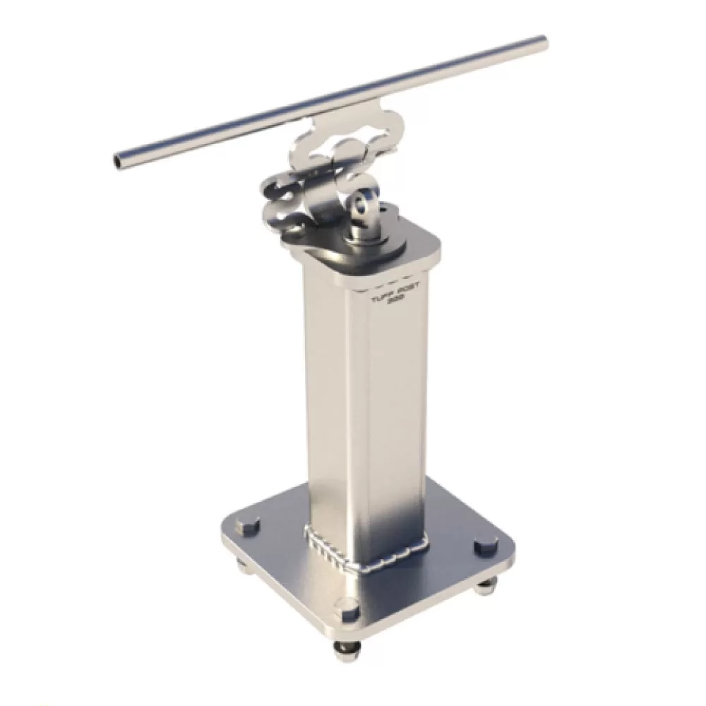 Extended Classic Tuff Post Mounted Into Steel Horizontal Lifeline