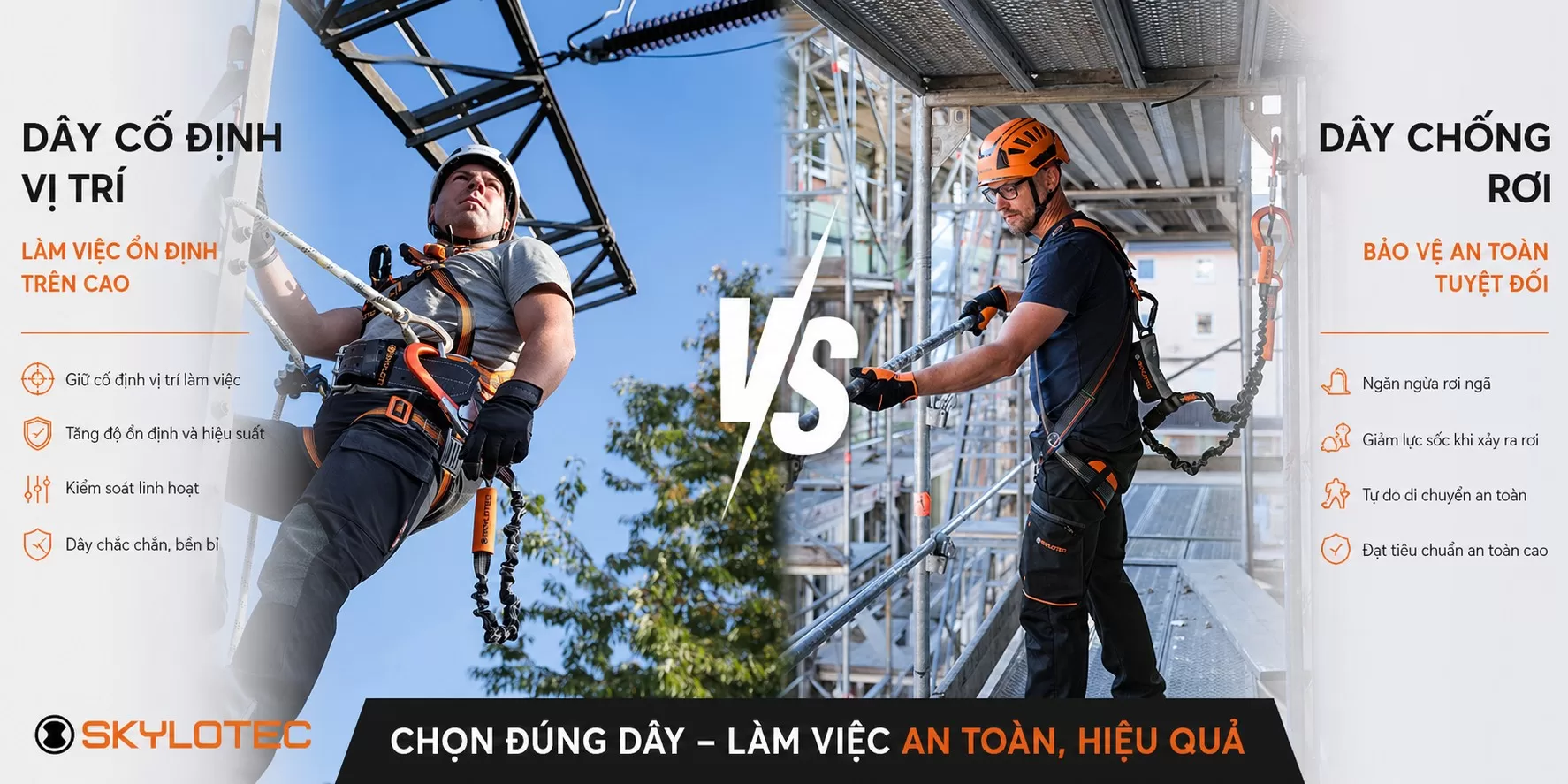 Dây Cố Định Vị Trí Và Dây Chống Rơi Khác Nhau Như Thế Nào?