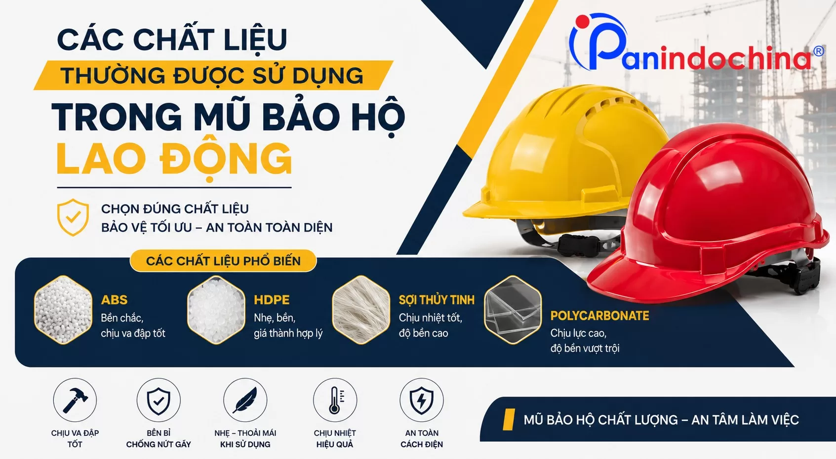Các Chất Liệu Thường Được Sử Dụng Trong Mũ Bảo Hộ Lao Động