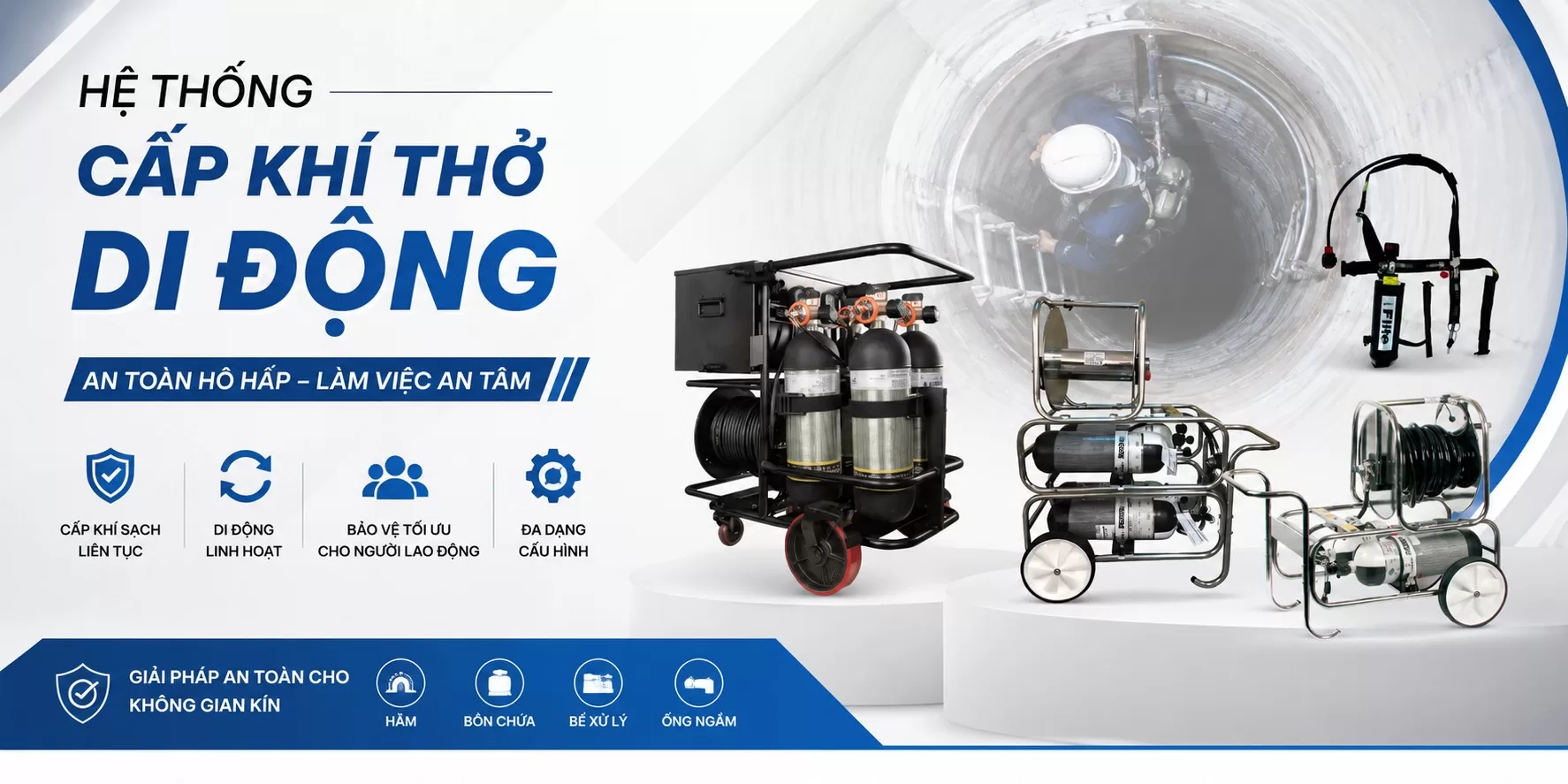 Hệ Thống Cấp Khí Thở Di Động Cho Không Gian Hạn Chế Có Gì Đặc Biệt?