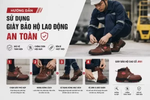 Sử dụng giày bảo hộ đúng cách giúp tăng hiệu quả bảo vệ, nâng cao sự an toàn và thoải mái trong suốt quá trình làm việc.