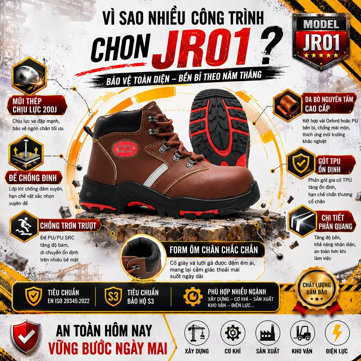 Giày Bảo Hộ Cổ Thấp JR01