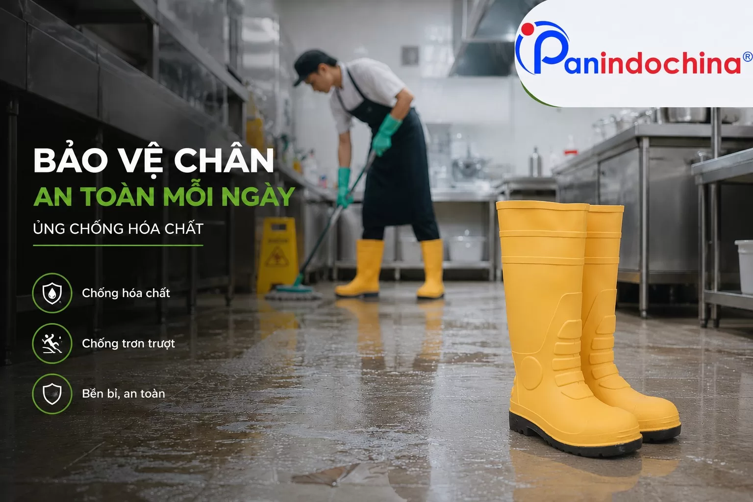Ủng Chống Hóa Chất Sử Dụng Trong Nhà Hàng- Giải Pháp An Toàn Cần Có