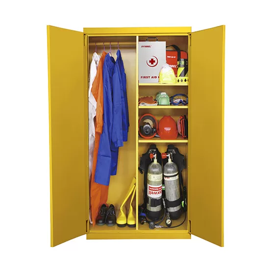 SYSBEL CE Approved Yellow Emergency Equipment Cabinet (PPE Cabinet) without the Windows